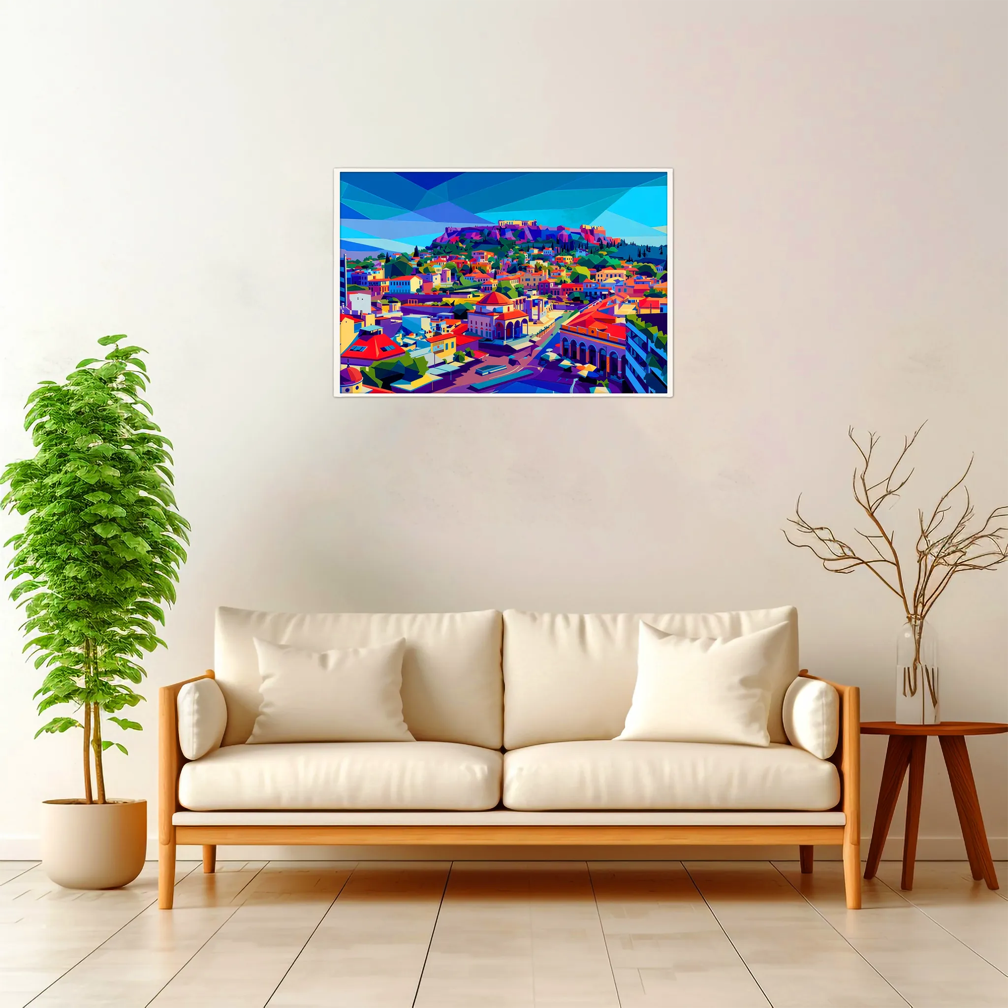 Athens | Monastiraki — Geometric Mosaic framed fine art interior preview