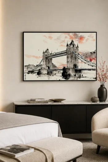 London in Sumi-e Zen Ink