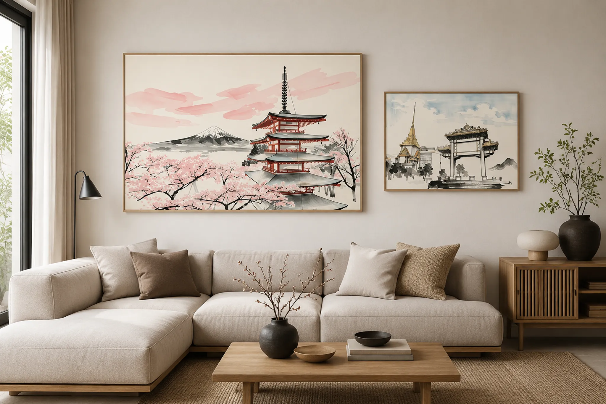Contemporary interior featuring curated city-inspired fine art