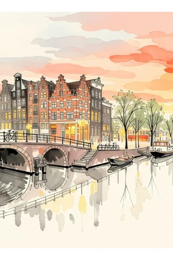 Amsterdam | Canal at Sunset