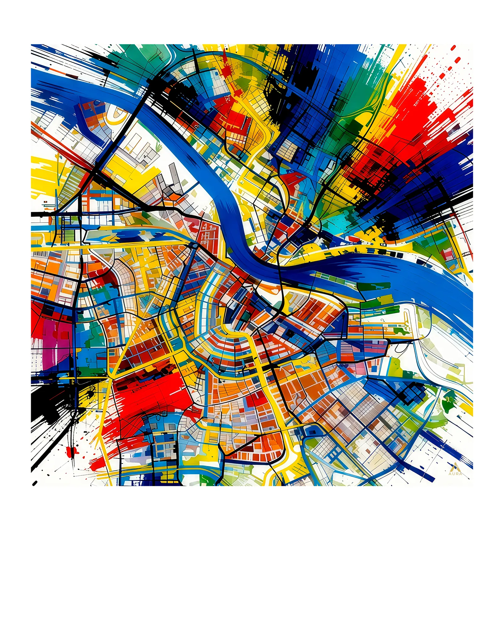 Amsterdam | Map — Aura Abstract fine art print