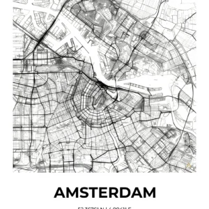 Amsterdam | Map — Urban Sketch fine art print