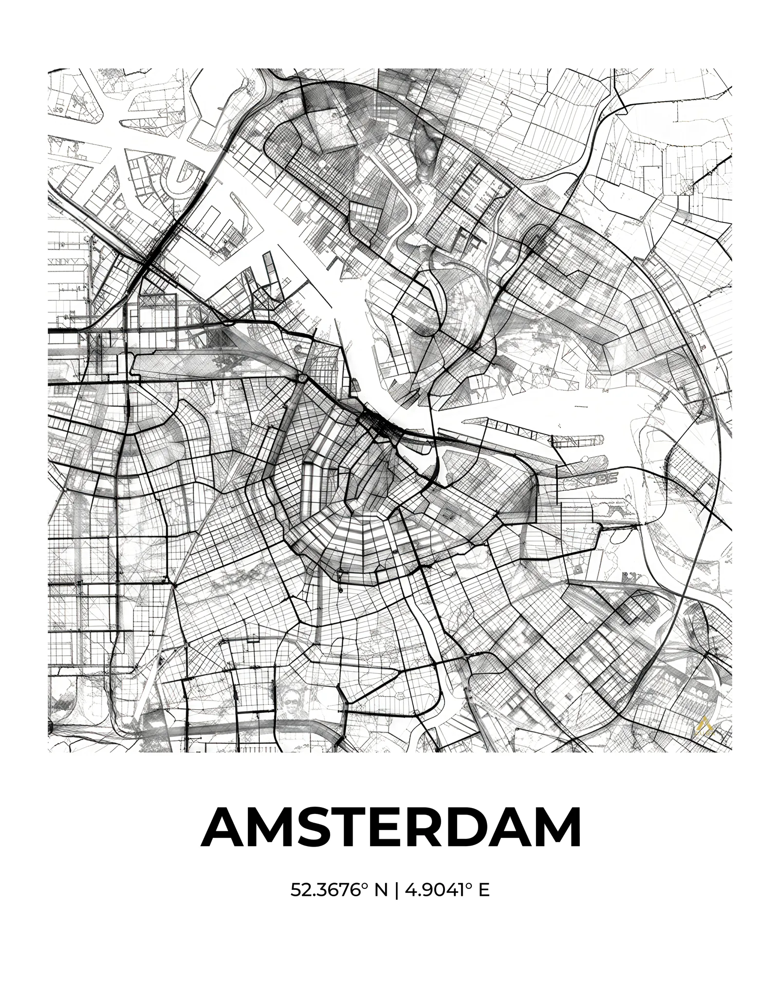 Amsterdam | Map — Urban Sketch fine art print