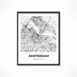 Amsterdam | Map — Urban Sketch framed fine art interior preview