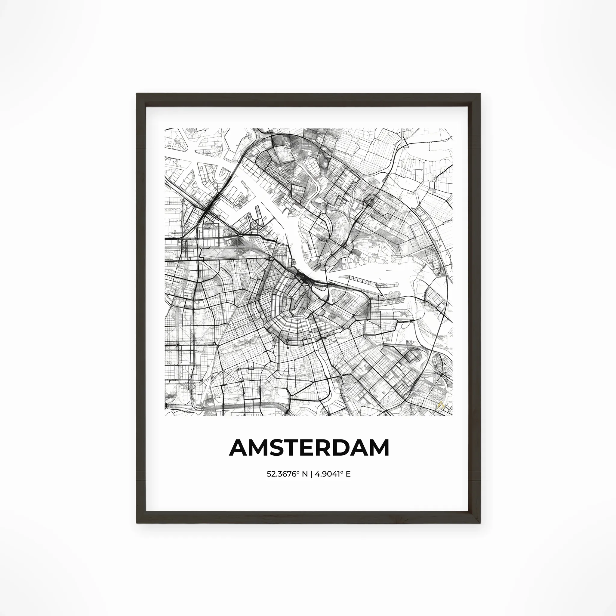 Amsterdam | Map — Urban Sketch framed fine art interior preview