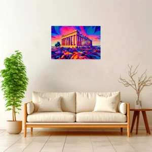 Athens | Parthenon — Geometric Mosaic framed fine art interior preview