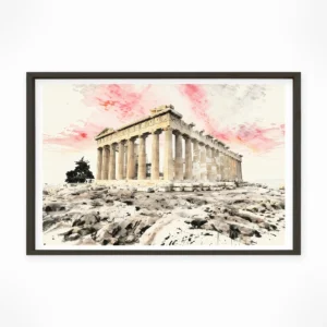 Athens | Parthenon — Sumi-e Zen Ink framed fine art interior preview