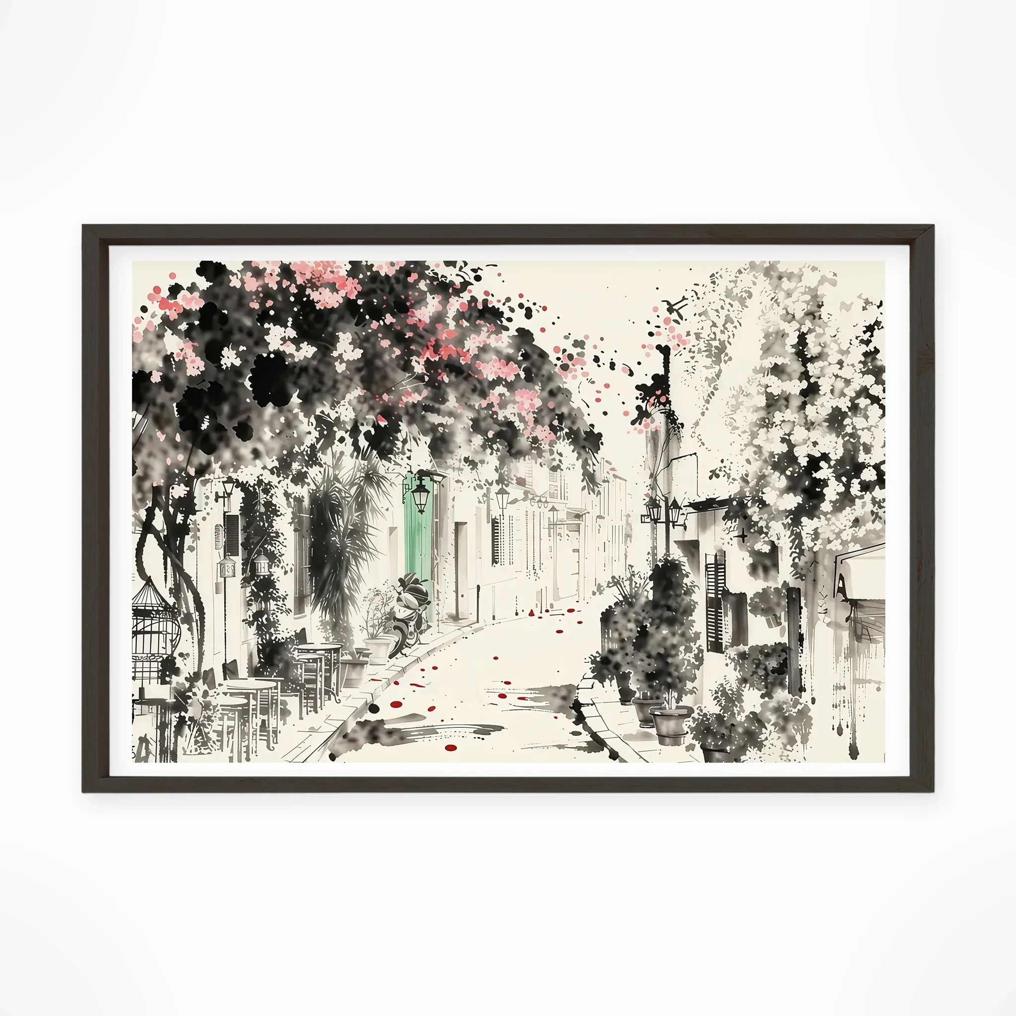 Athens | Plaka — Sumi-e Zen Ink framed fine art interior preview