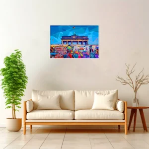 Berlin | The Wall — Geometric Mosaic framed fine art interior preview