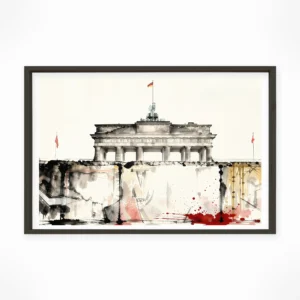 Berlin | The Wall — Sumi-e Zen Ink framed fine art interior preview