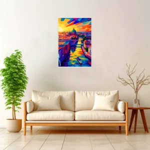 Berlin | Panorama — Geometric Mosaic framed fine art interior preview