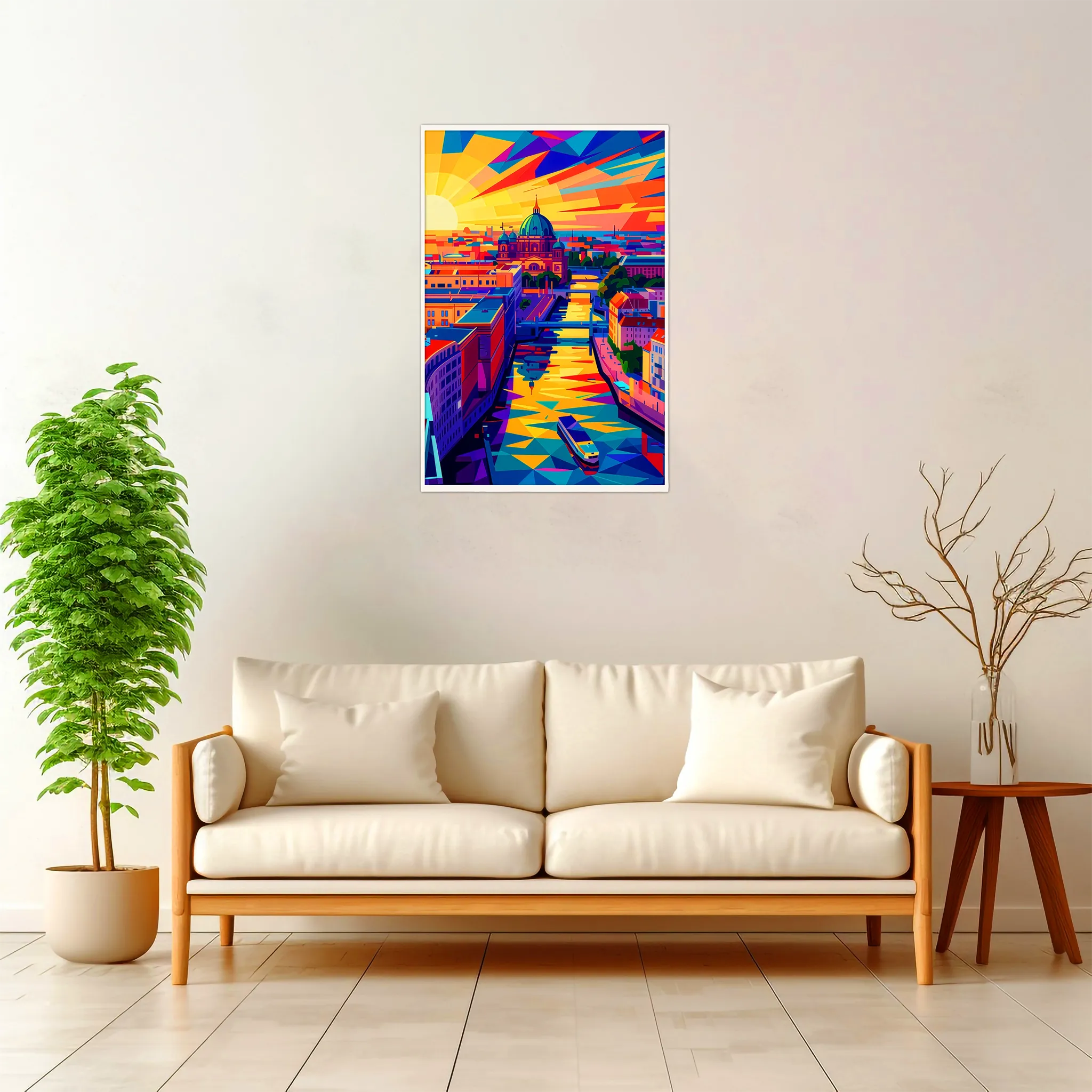 Berlin | Panorama — Geometric Mosaic framed fine art interior preview