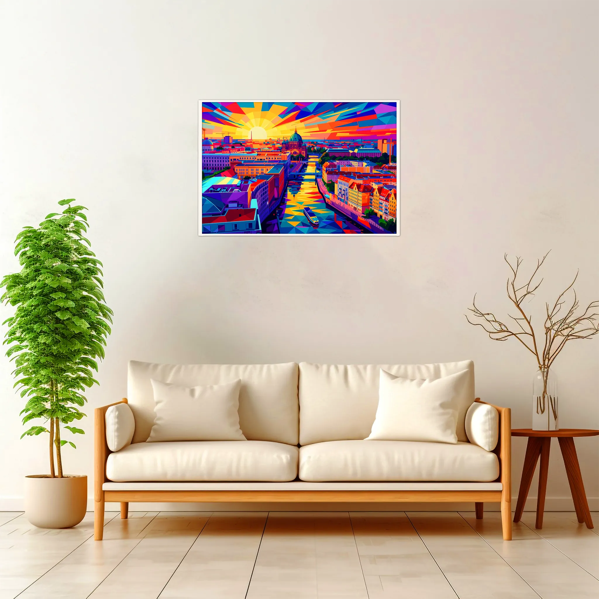 Berlin | Panorama — Geometric Mosaic framed fine art interior preview