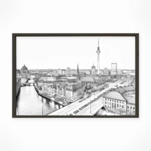 Berlin | Panorama — Urban Sketch framed fine art interior preview