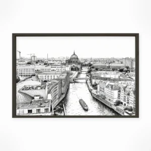 Berlin | Panorama — Urban Sketch framed fine art interior preview