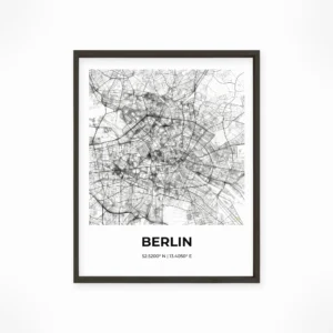 Berlin | Map — Urban Sketch framed fine art interior preview