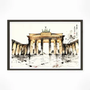 Berlin | Brandenburg Gate — Sumi-e Zen Ink framed fine art interior preview