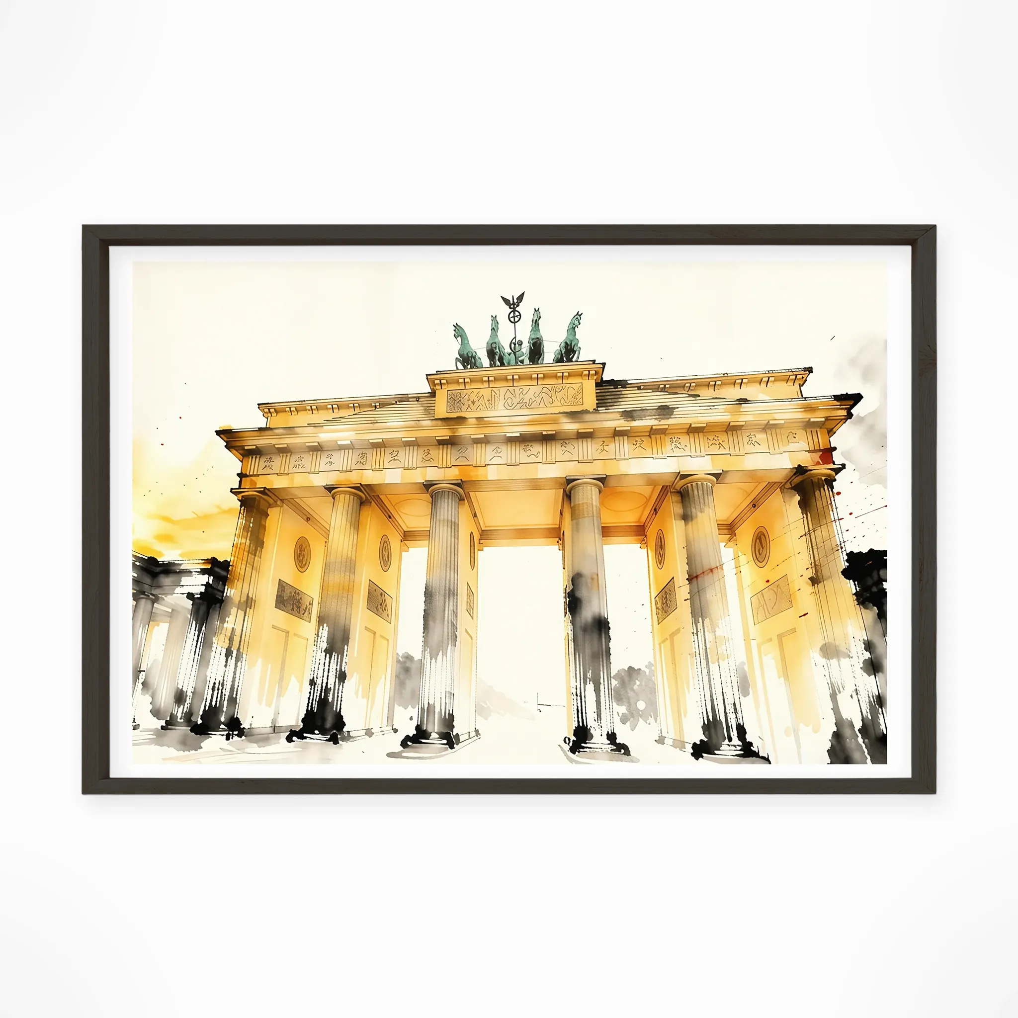 Berlin | Brandenburg Gate — Sumi-e Zen Ink framed fine art interior preview