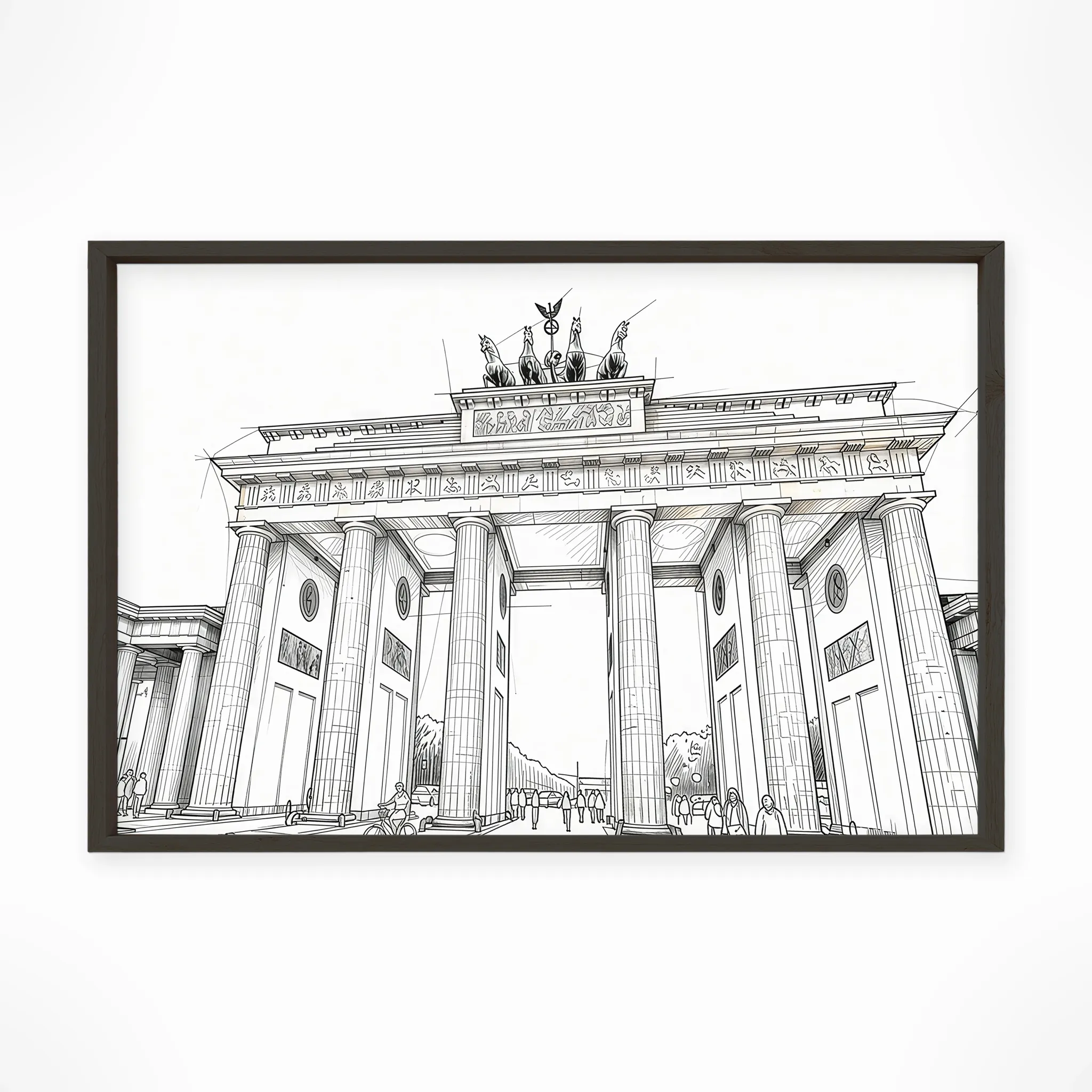 Berlin | Brandenburg Gate — Urban Sketch framed fine art interior preview