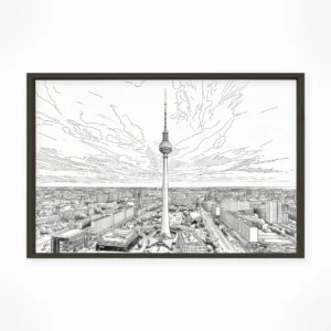 Berlin | Tower — Urban Sketch framed fine art interior preview