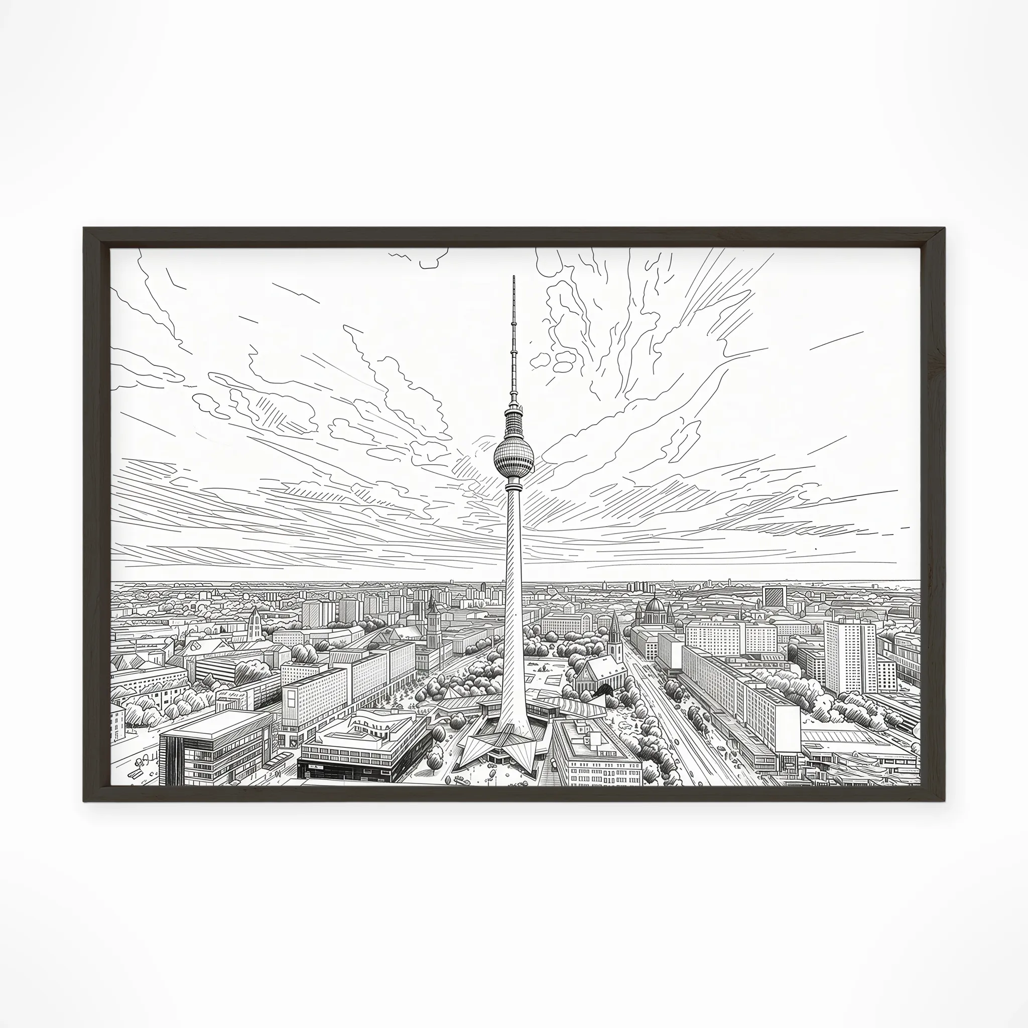 Berlin | Tower — Urban Sketch framed fine art interior preview