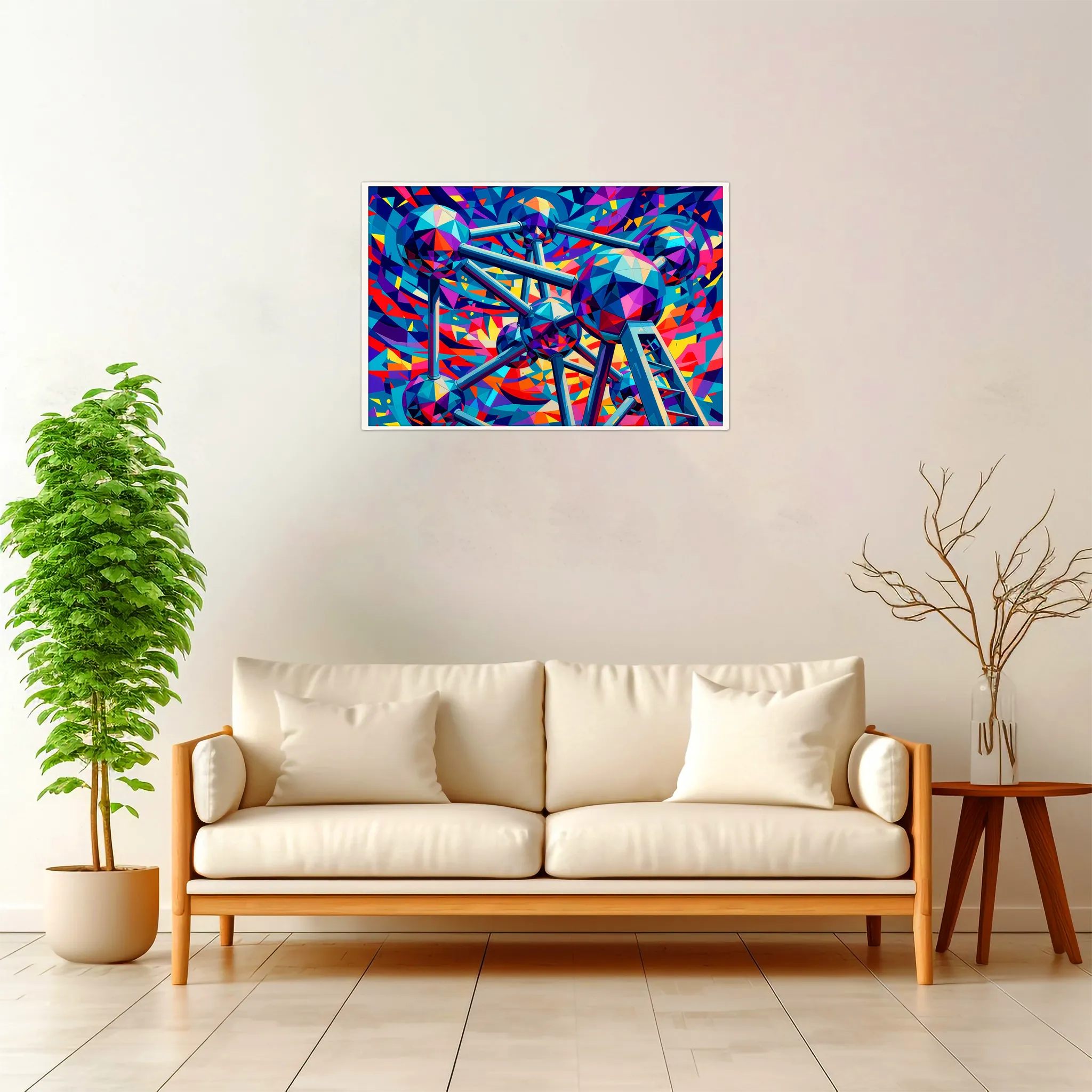 Brussels | Atomium — Geometric Mosaic framed fine art interior preview