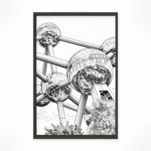 Brussels | Atomium — Urban Sketch framed fine art interior preview