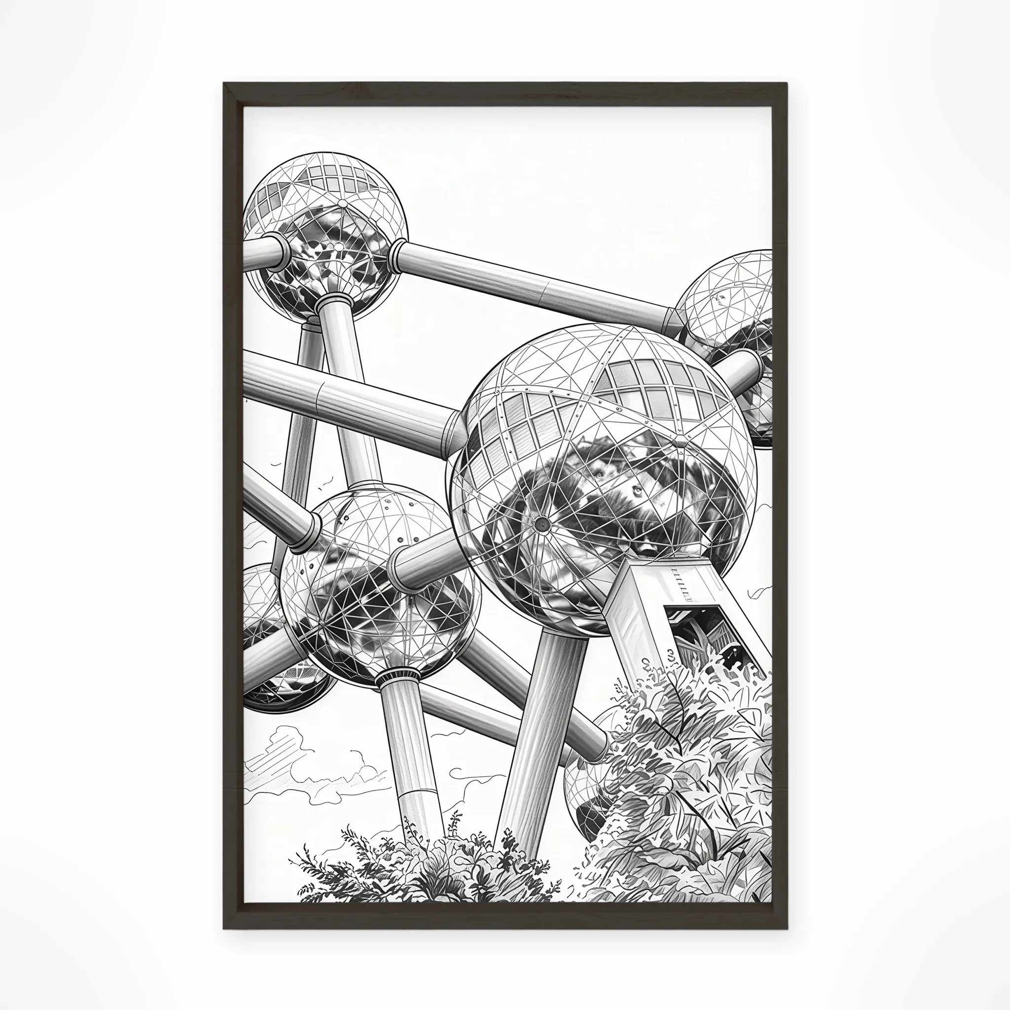 Brussels | Atomium — Urban Sketch framed fine art interior preview