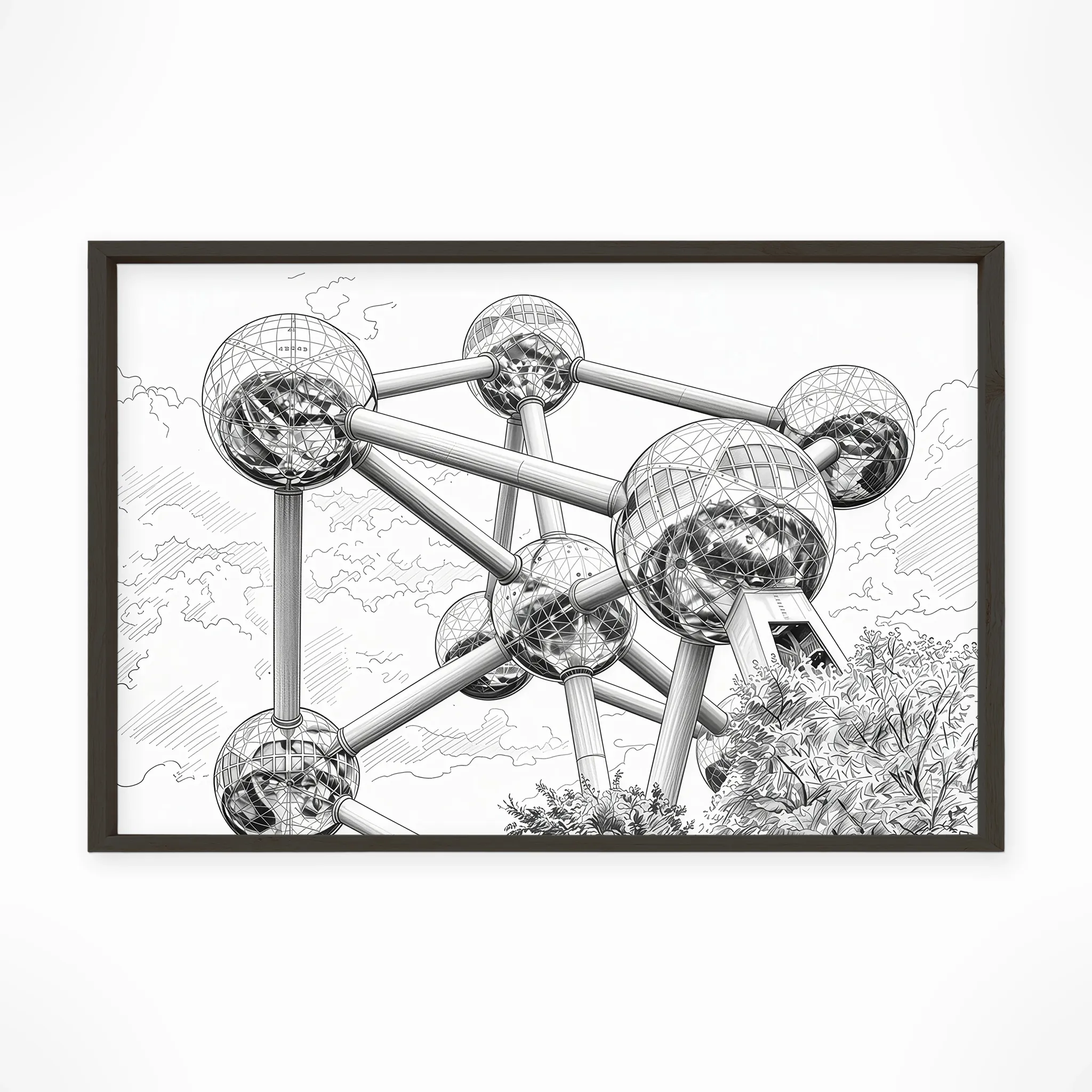 Brussels | Atomium — Urban Sketch framed fine art interior preview
