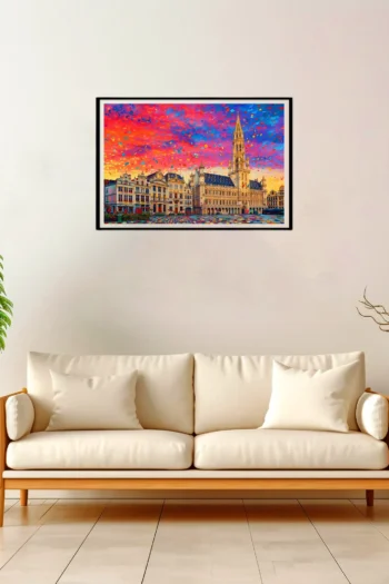 Brussels | Map — Impressionist Dream framed fine art interior preview
