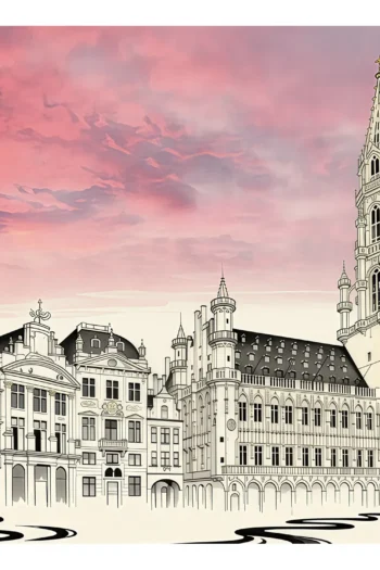 Brussels | Map — Japanese Tradition fine art print