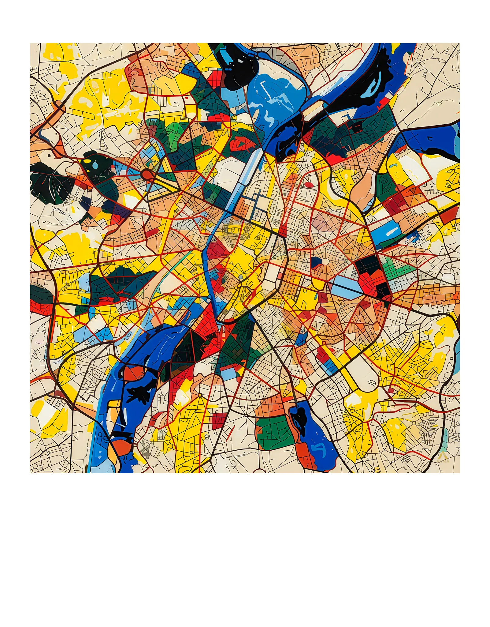 Brussels | Map — Aura Abstract fine art print