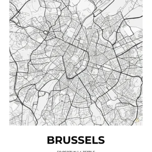 Brussels | Map — Urban Sketch fine art print
