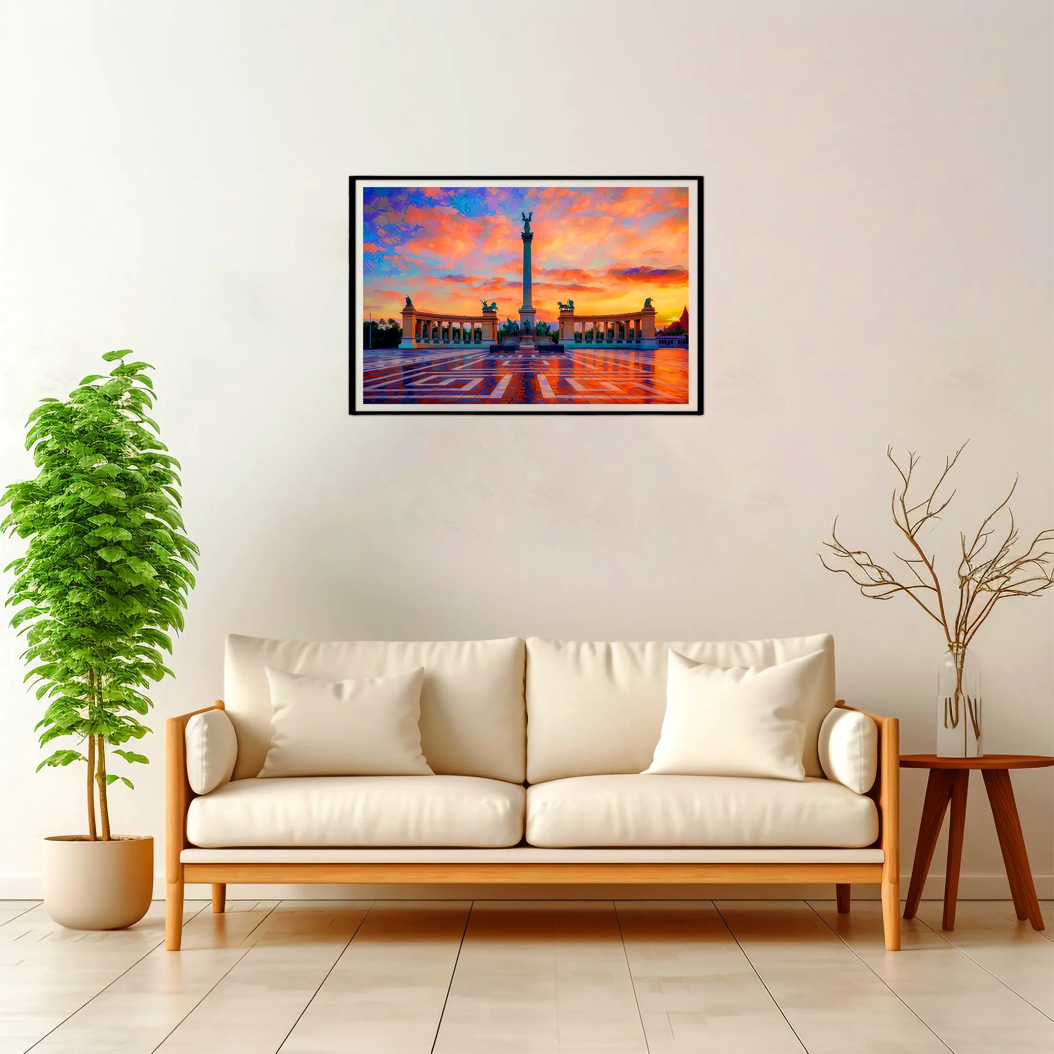 Budapest | Heroes' Square — Impressionist Dream framed fine art interior preview