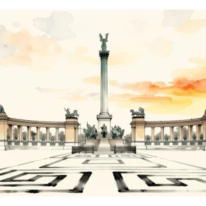 Budapest | Heroes' Square — Japanese Tradition fine art print