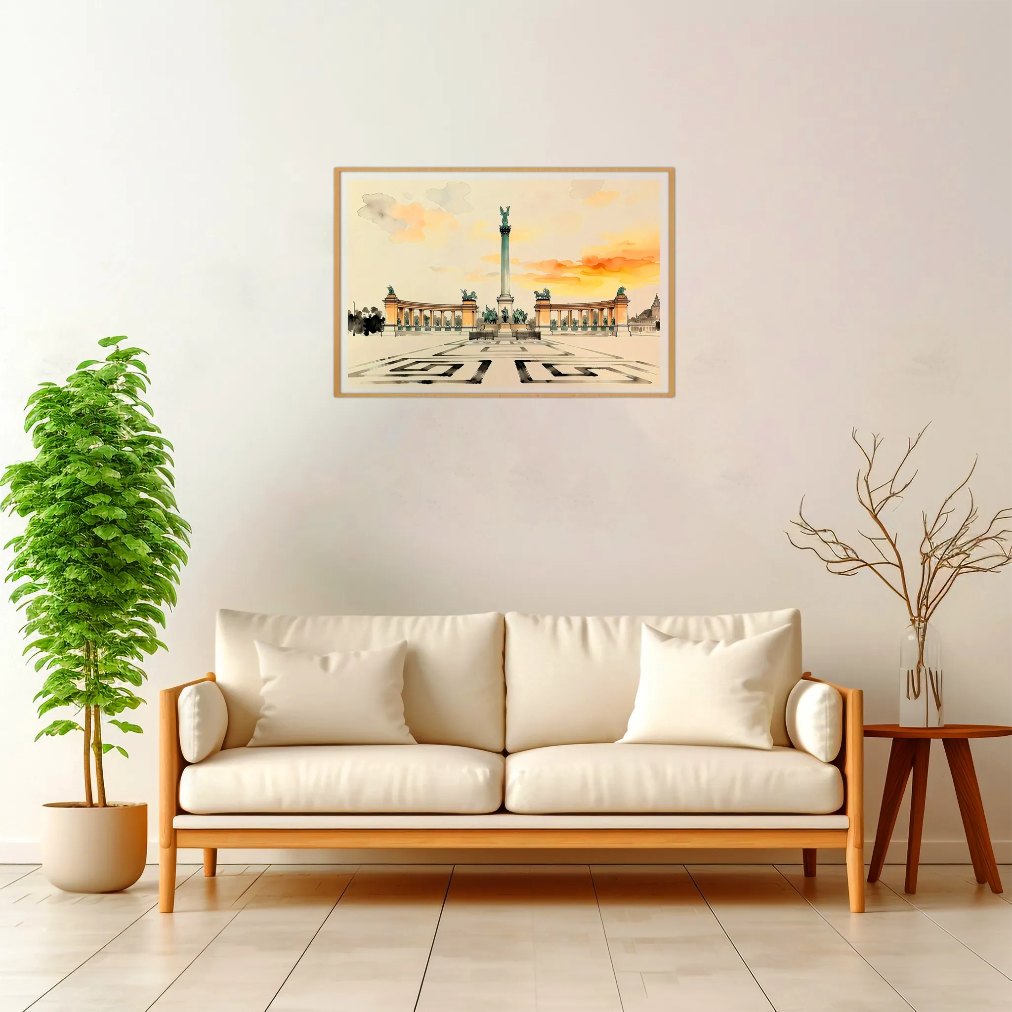 Budapest | Heroes' Square — Japanese Tradition framed fine art interior preview