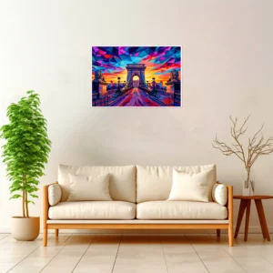 Budapest | Chain Bridge — Geometric Mosaic framed fine art interior preview