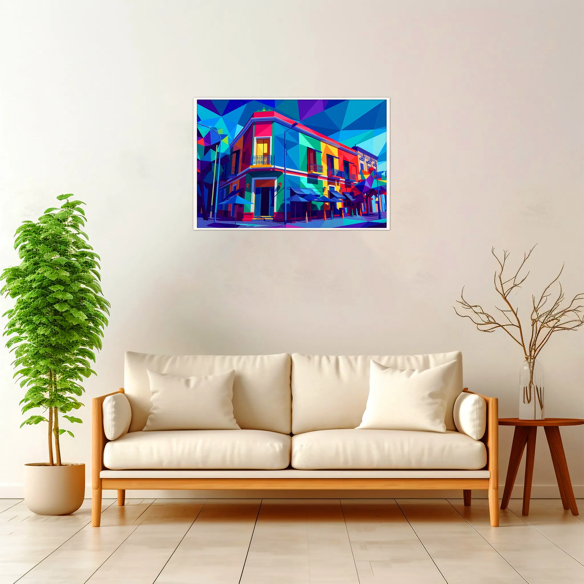 Buenos Aires | Caminito — Geometric Mosaic framed fine art interior preview