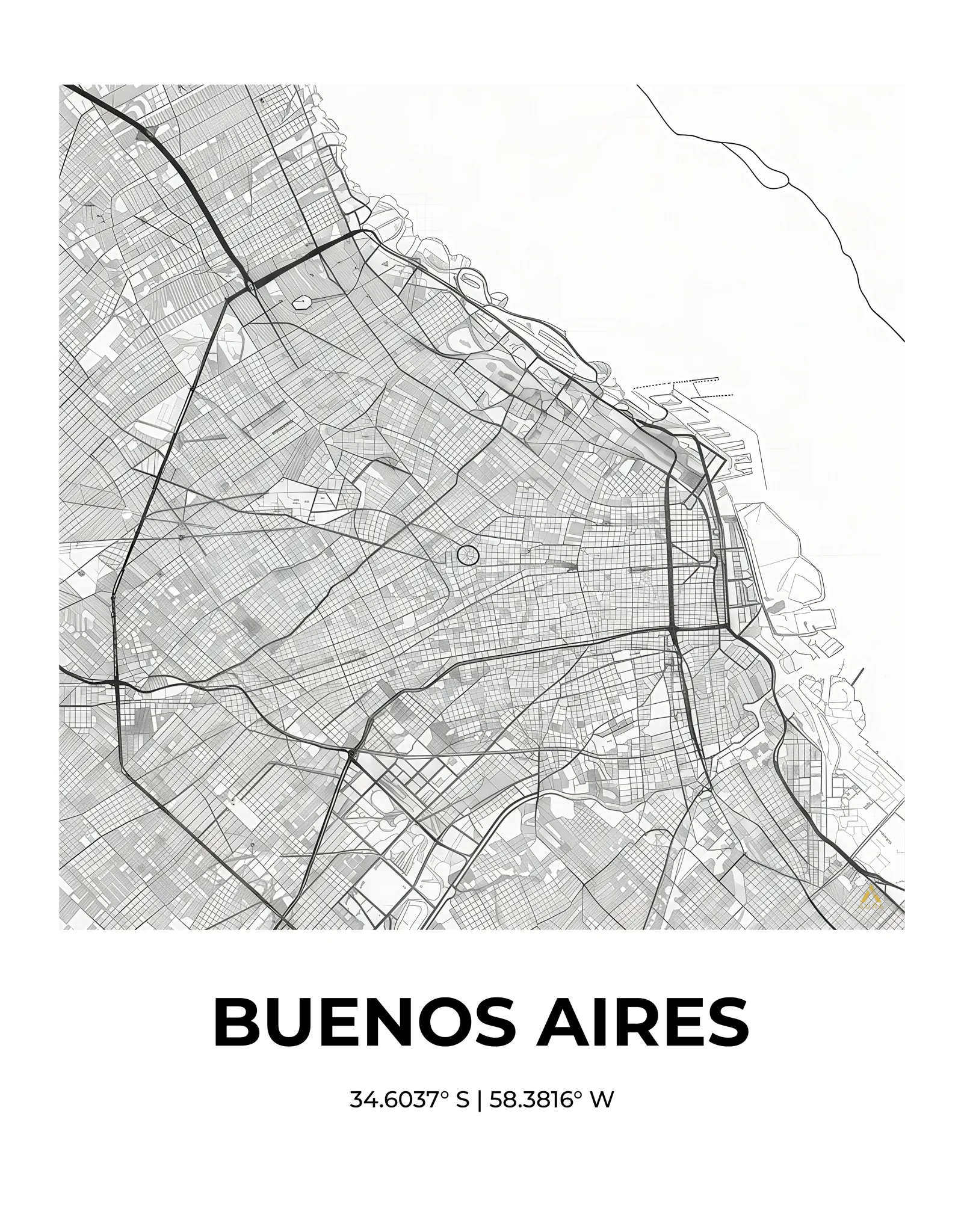 Buenos Aires | Map — Urban Sketch fine art print
