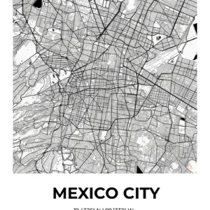 Mexico City | Map — Urban Sketch fine art print