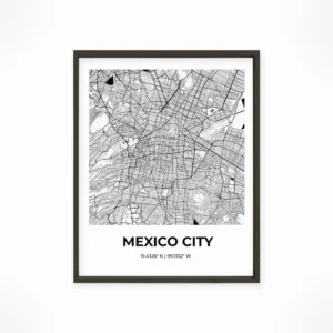 Mexico City | Map — Urban Sketch framed fine art interior preview