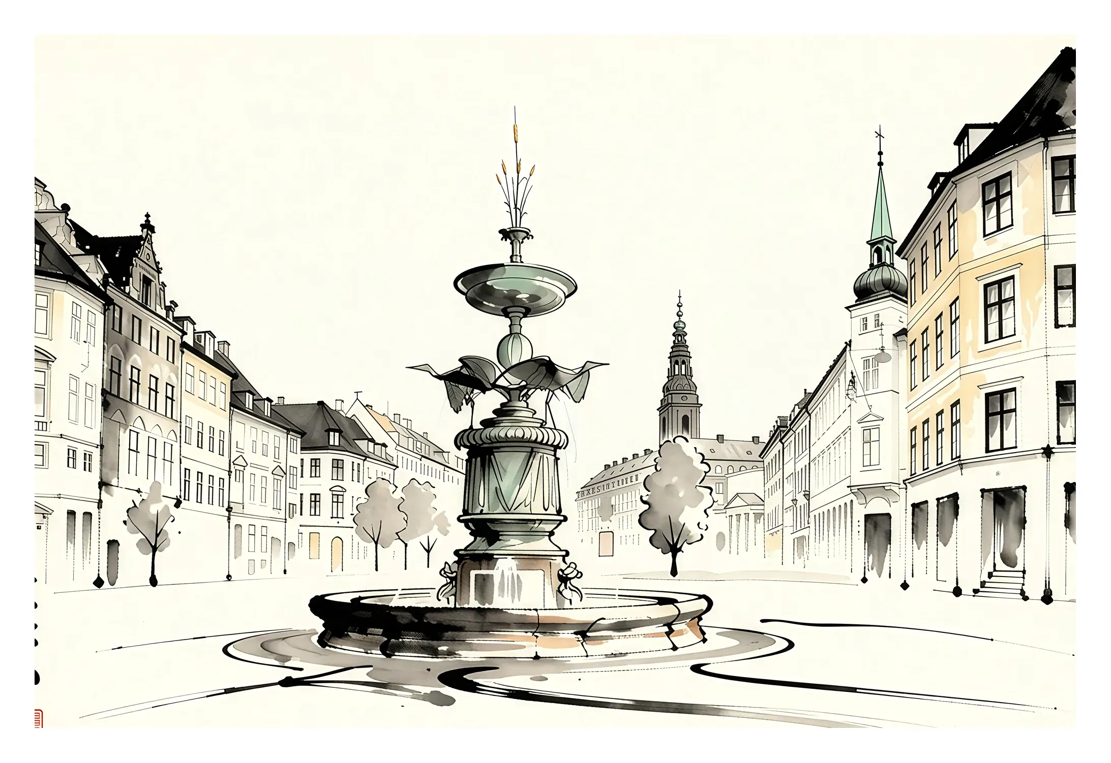 Copenhagen | Amagertov — Japanese Tradition fine art print