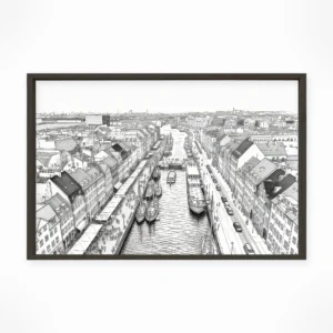 Copenhagen | Panorama — Urban Sketch framed fine art interior preview