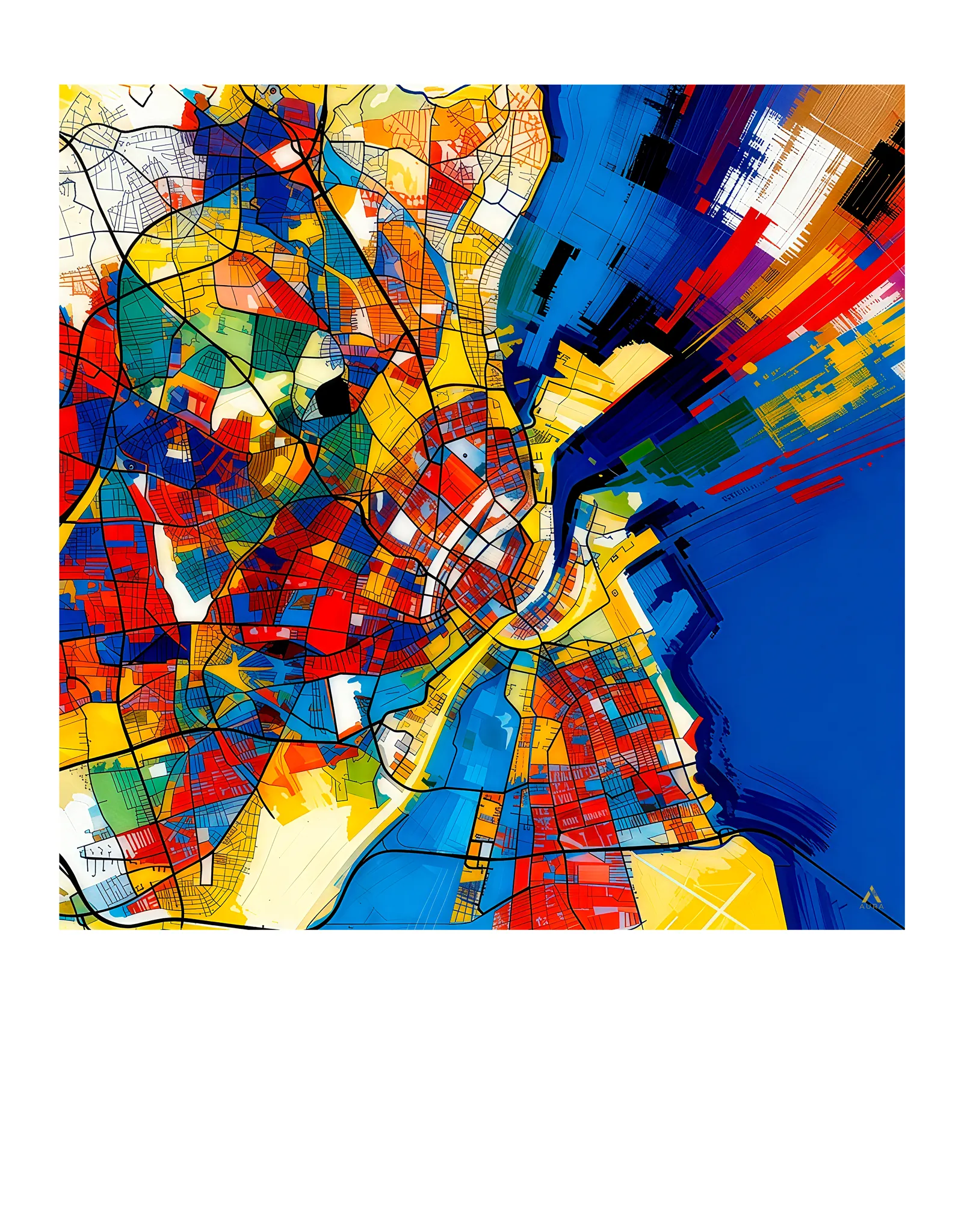 Copenhagen | Map — Aura Abstract fine art print
