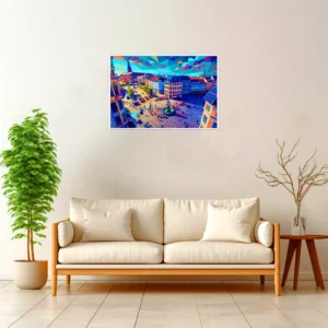 Copenhagen | Stroget — Geometric Mosaic framed fine art interior preview