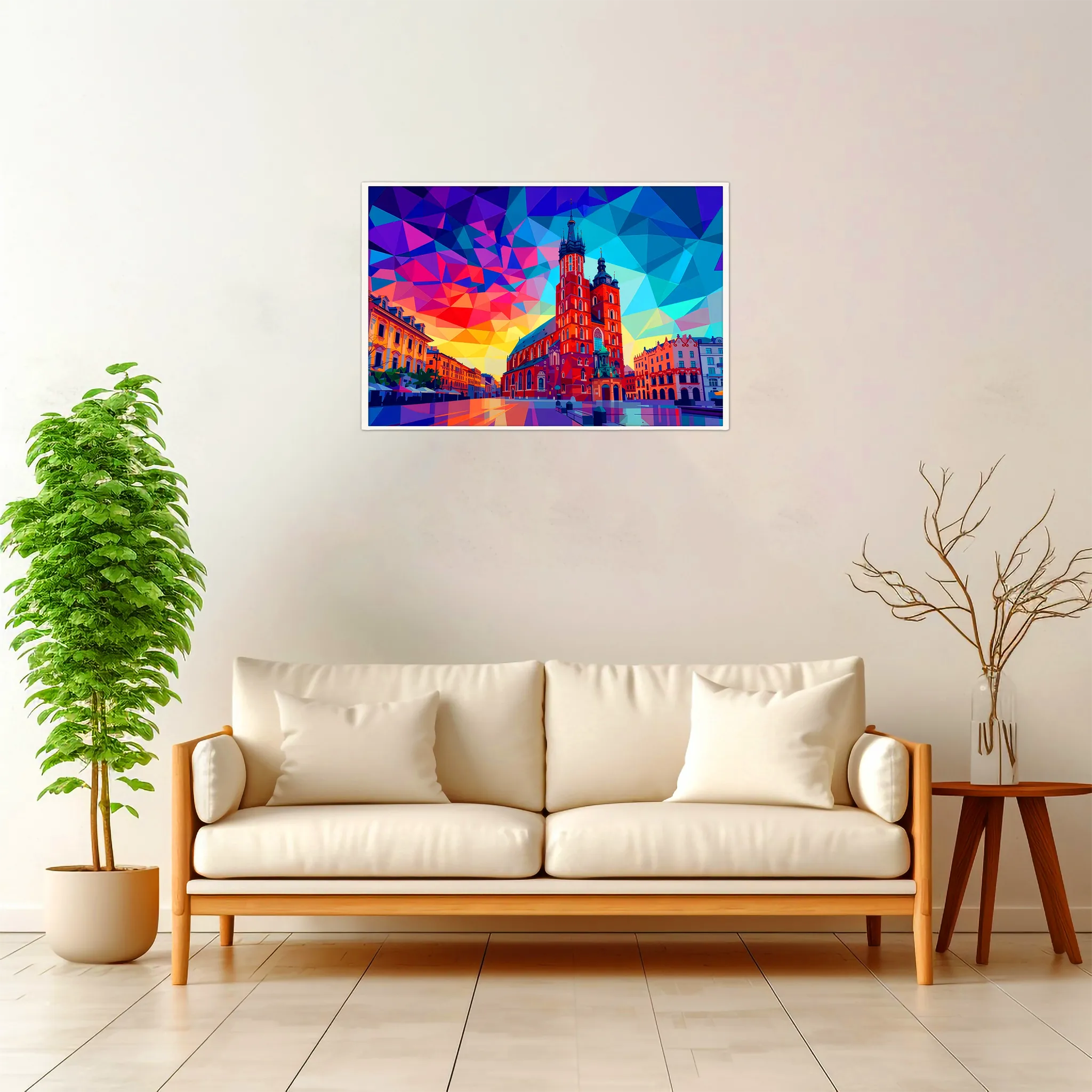 Krakow | St. Mary's Basilica — Geometric Mosaic framed fine art interior preview