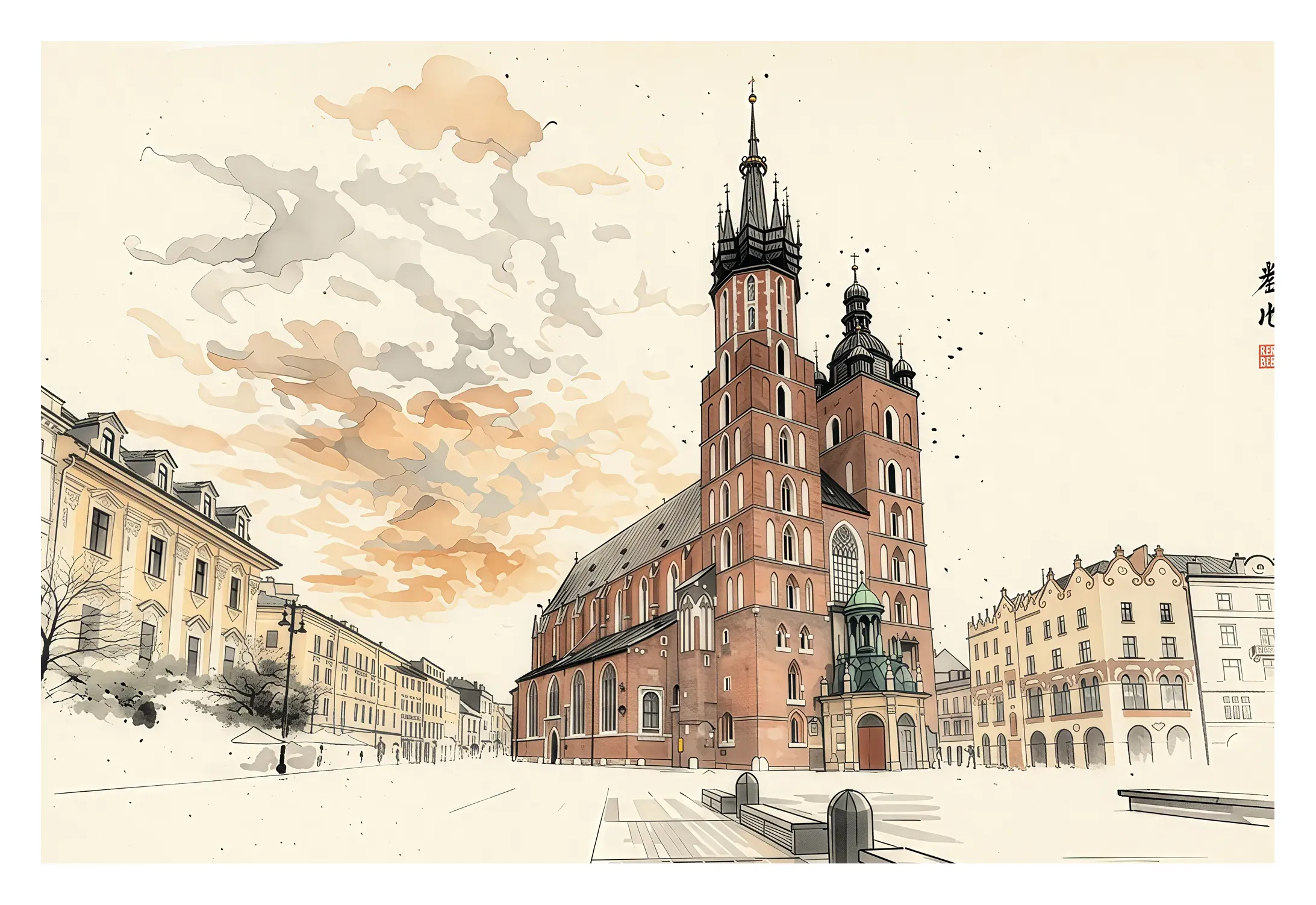 Krakow | St. Mary's Basilica — Japanese Tradition fine art print