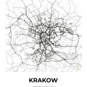 Krakow | Map — Urban Sketch fine art print