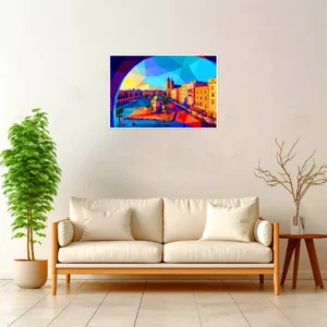Krakow | Market Square — Geometric Mosaic framed fine art interior preview
