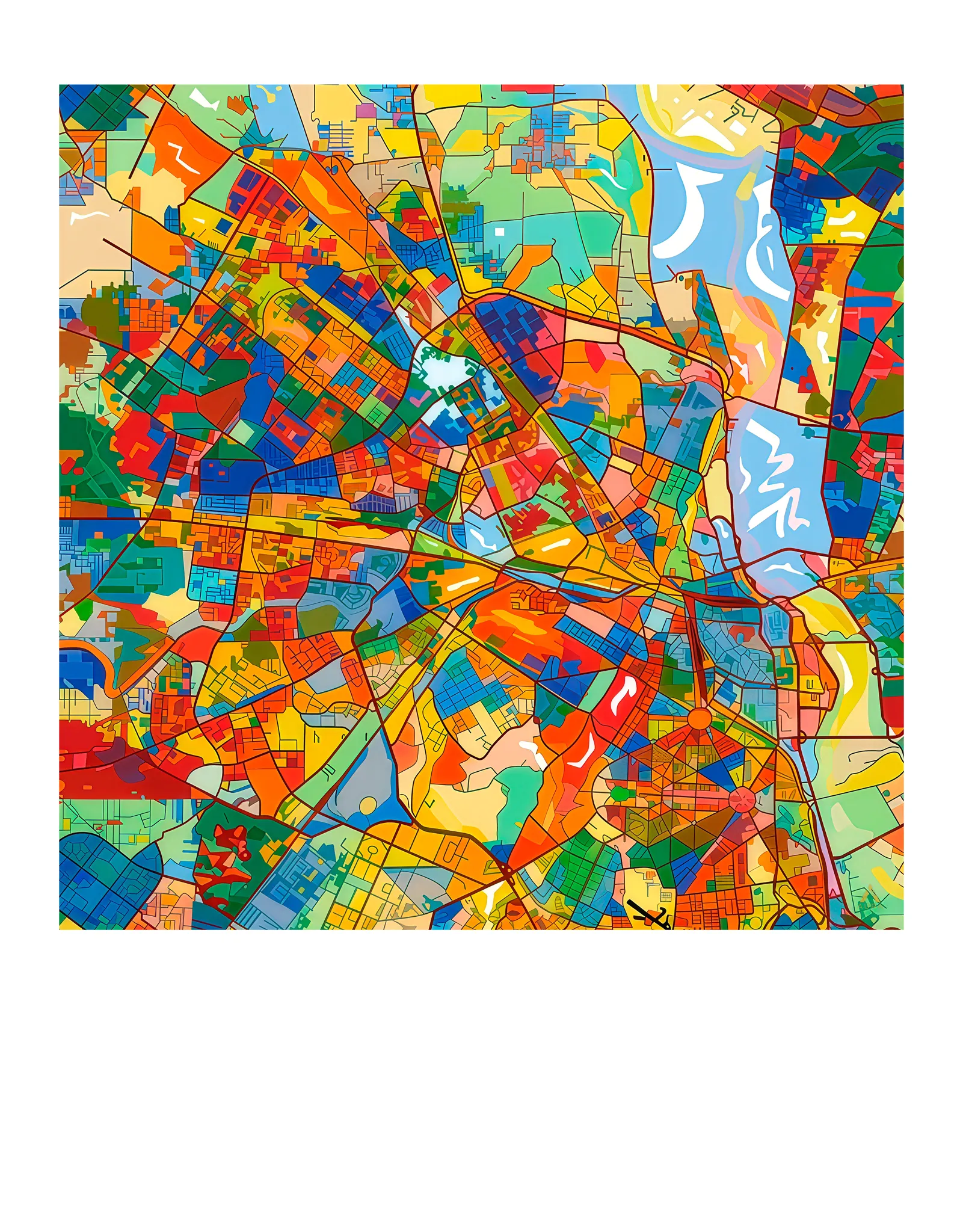Delhi | Map — Aura Abstract fine art print